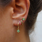 3PCS Exquisite Green Zircon Hanging Earrings Set