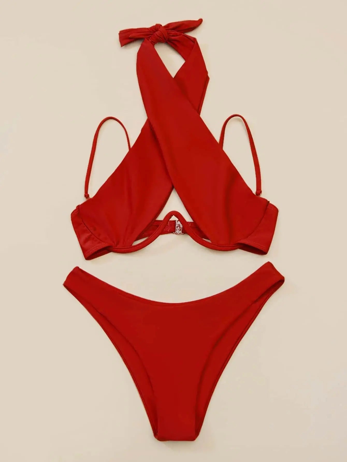 Cross Bandage Bikini with Cutouts