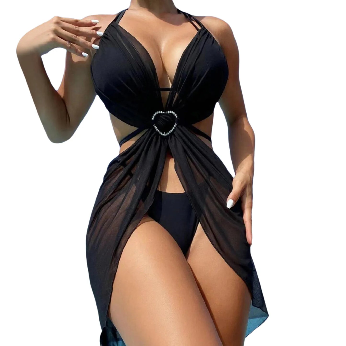 Swimwear Long Skirt New Foreign Trade Bikini Three Piece Set Women's Swimsuit Bikini Split Swimsuit Set Swim Top