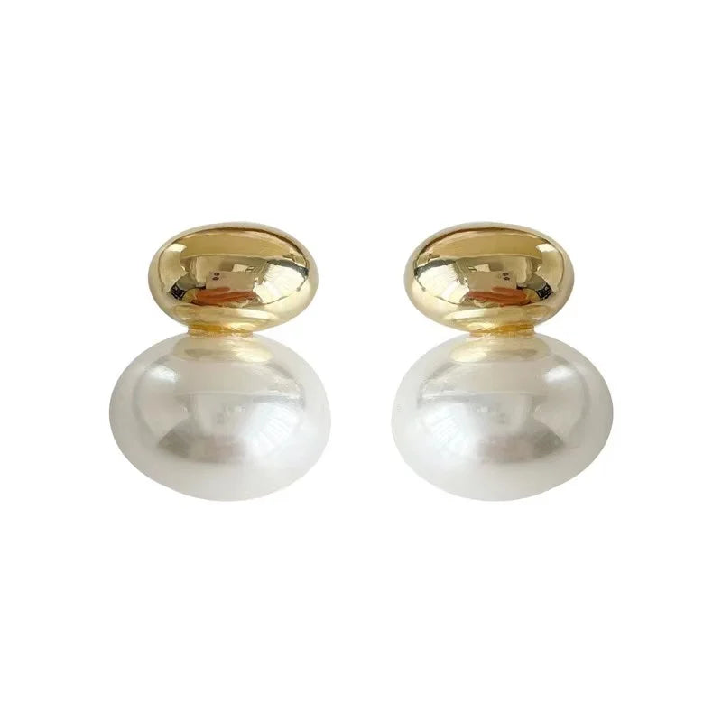 Elegant Gold Pearl Earrings