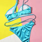 Solid Color High Waist Swimsuit for Women 2023 2-Piece Bikini Sexy Cross V-neck Suspender Backless Bathing Suit Beach Swimwear