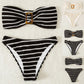 Women Ribbed Bikini Colorblock Cutout Swimsuit Sporty Swimwear Two Piece For Female Summer Beach Wear Swimming купальник