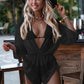 Sexy Long Sleeves Cover Up Bikini Set Women White Black Push Up Mesh Dress 3 Piece Swimsuit Bathing Suit Thong Swimwear 2024