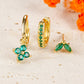 3PCS Exquisite Green Zircon Hanging Earrings Set