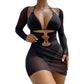 3-Piece Bathing Suit with Mesh Cover-up